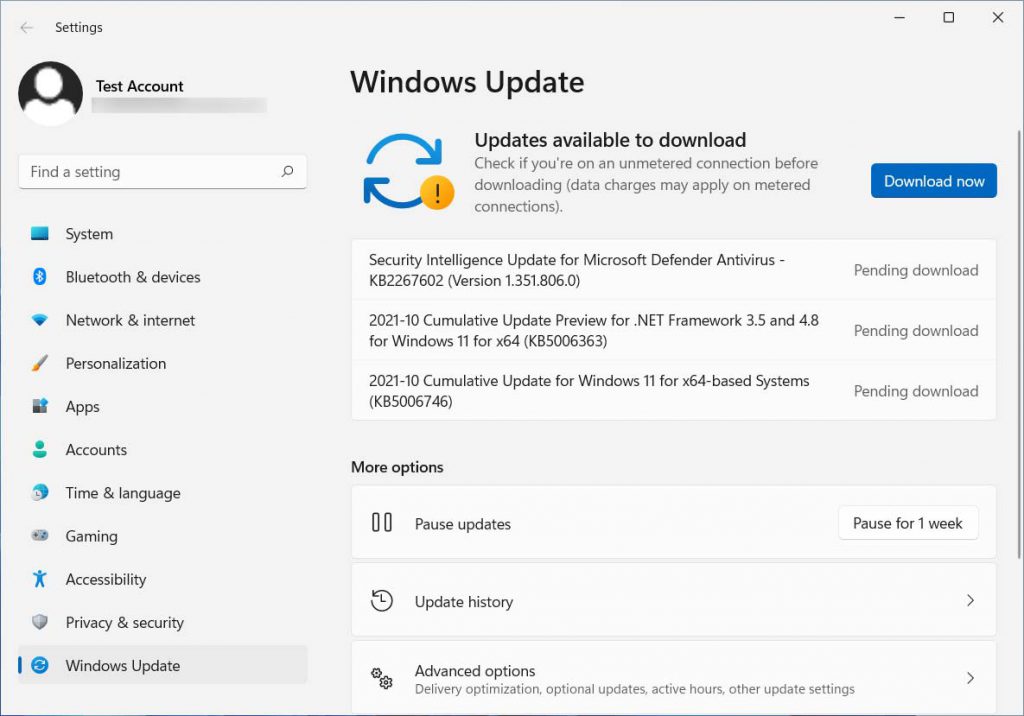 KB5006746 Windows Update Notification